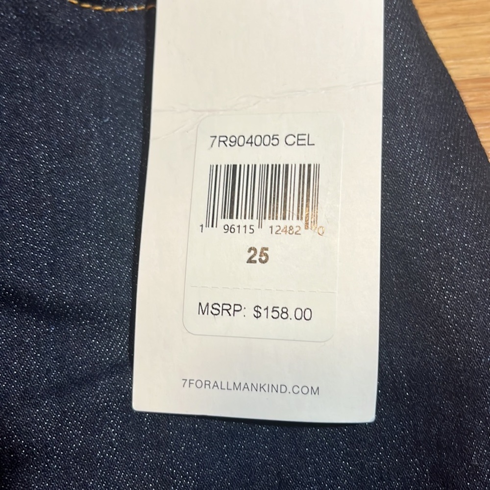 NWT 7 for all mankind. Denim skirt SZ 25 - Picture 6 of 6
